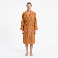 Bathrobe in 100% Cotton Toffee Brown